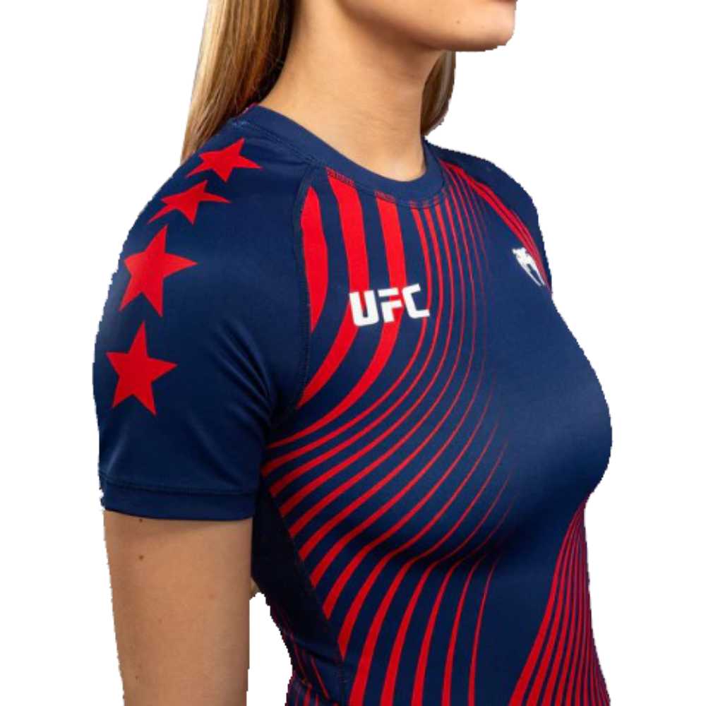 UFC Freedom 250 by Venum Womens Official Authentic Fight Night Short Sleeve Rashguard - Image 2